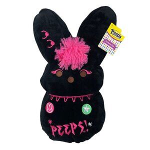 Peeps Emo Punk Rock Bunny Black 16" Easter Plush